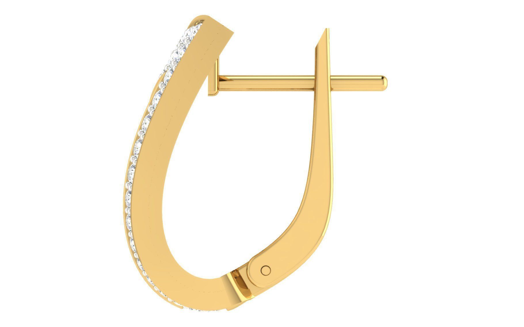 Solitaire Women Drop Earring 3dm STL OBJ FBX Render Details 3D print model_4