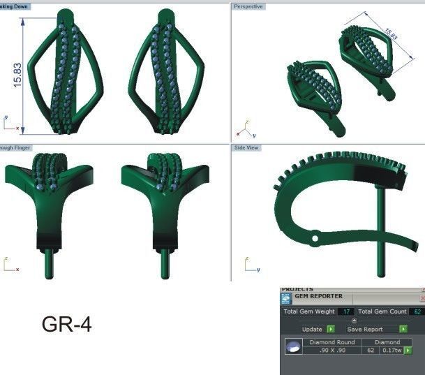 Solitaire Women Drop Earring 3dm STL OBJ FBX Render Details 3D print model_8