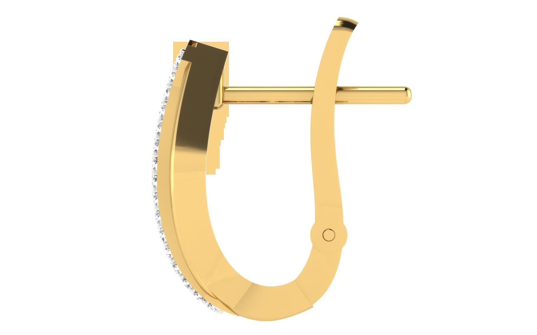 Solitaire Women Drop Earring 3dm STL OBJ FBX Render Details 3D print model_5