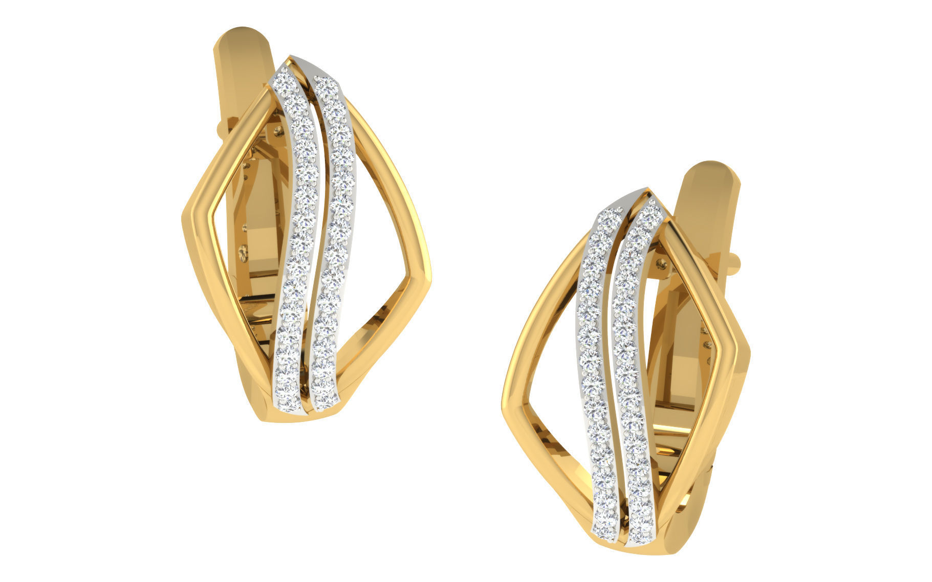 Solitaire Women Drop Earring 3dm STL OBJ FBX Render Details 3D print model_1