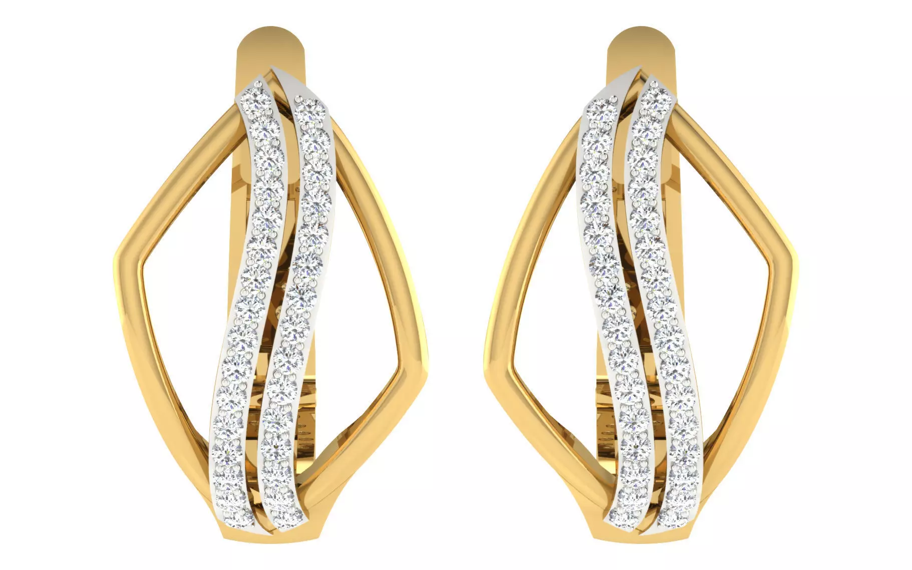Solitaire Women Drop Earring 3dm STL OBJ FBX Render Details 3D print model_0