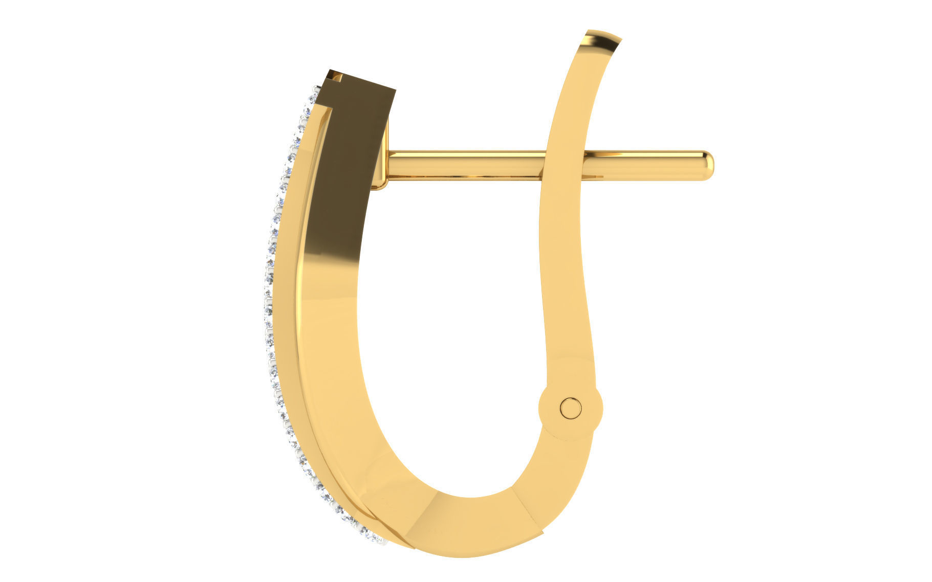 Solitaire Women Drop Earring 3dm STL OBJ FBX Render Details 3D print model_4