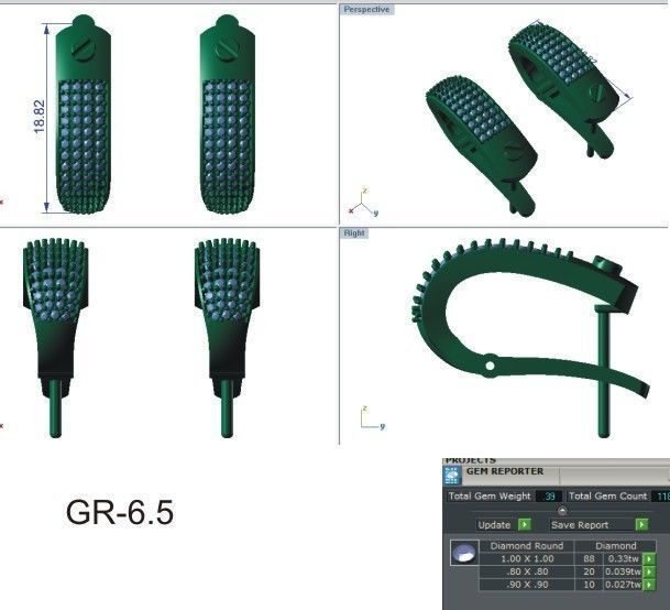 Solitaire Women Drop Earring 3dm STL OBJ FBX Render Details 3D print model_8