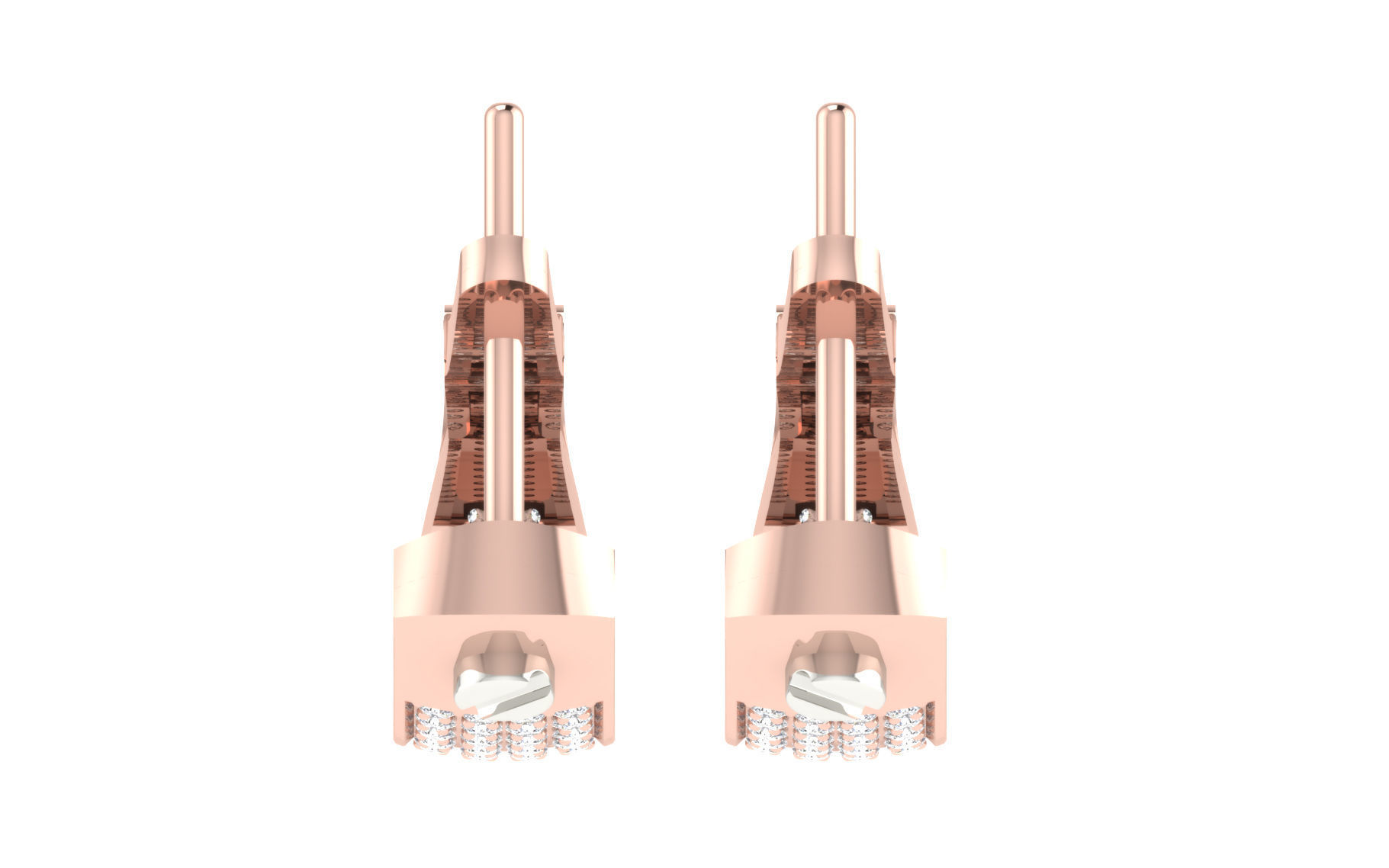 Solitaire Women Drop Earring 3dm STL OBJ FBX Render Details 3D print model_6
