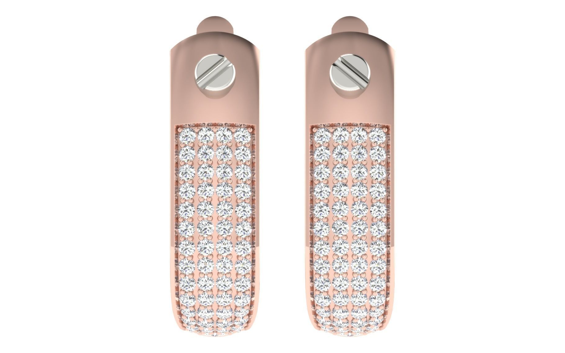 Solitaire Women Drop Earring 3dm STL OBJ FBX Render Details 3D print model_3