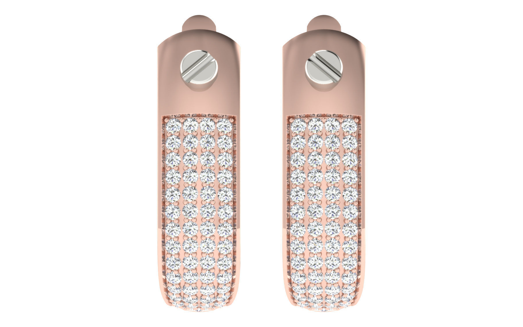 Solitaire Women Drop Earring 3dm STL OBJ FBX Render Details 3D print model_1