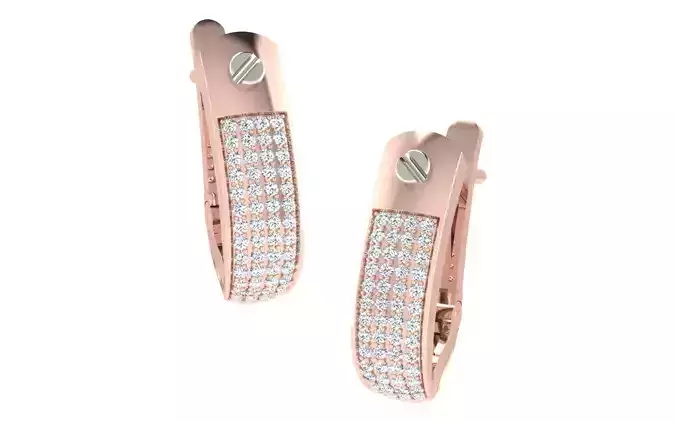 Solitaire Women Drop Earring 3dm STL OBJ FBX Render Details 3D print model