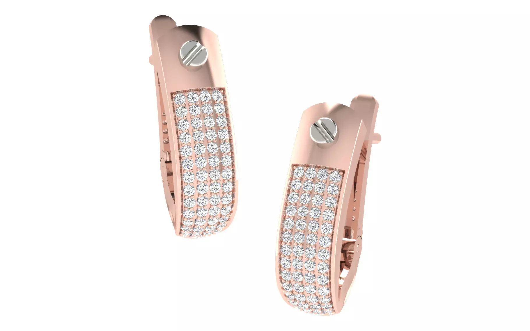 Solitaire Women Drop Earring 3dm STL OBJ FBX Render Details 3D print model_0