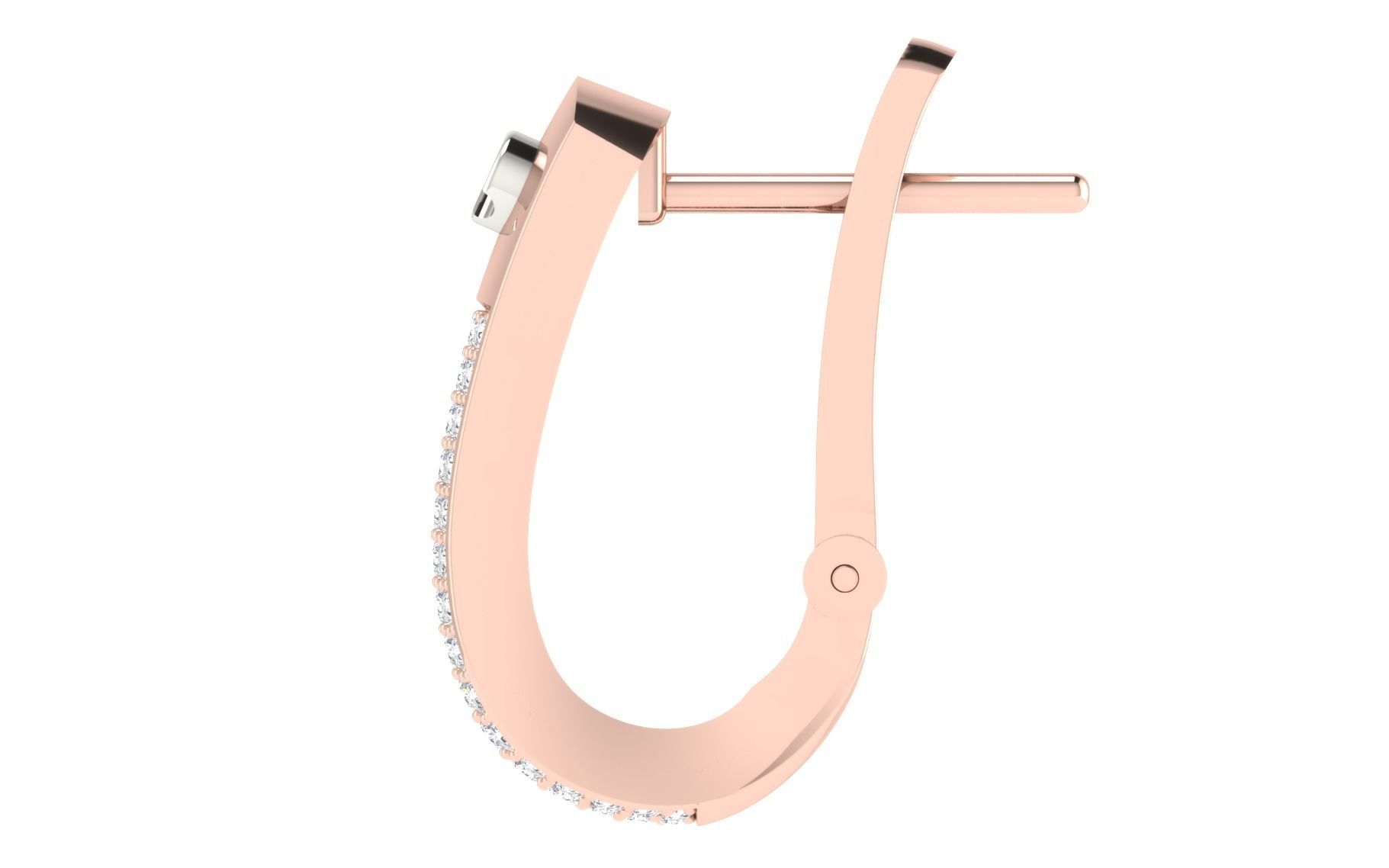 Solitaire Women Drop Earring 3dm STL OBJ FBX Render Details 3D print model_5