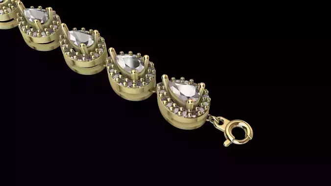 Pear halo bracelet stl verified 3D print model