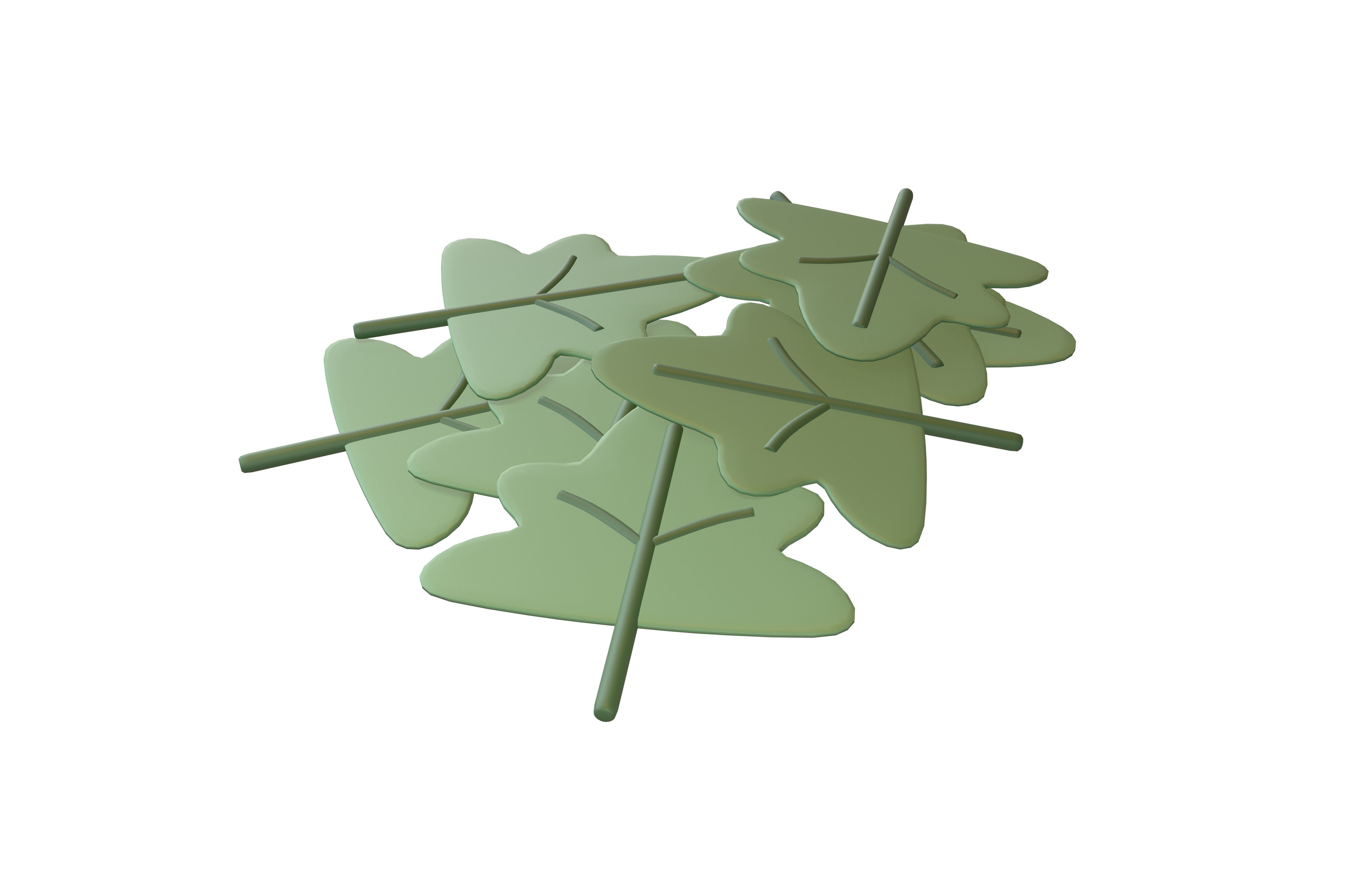 Stacked Cartoon Leaf v1 002 Low-poly 3D model_2