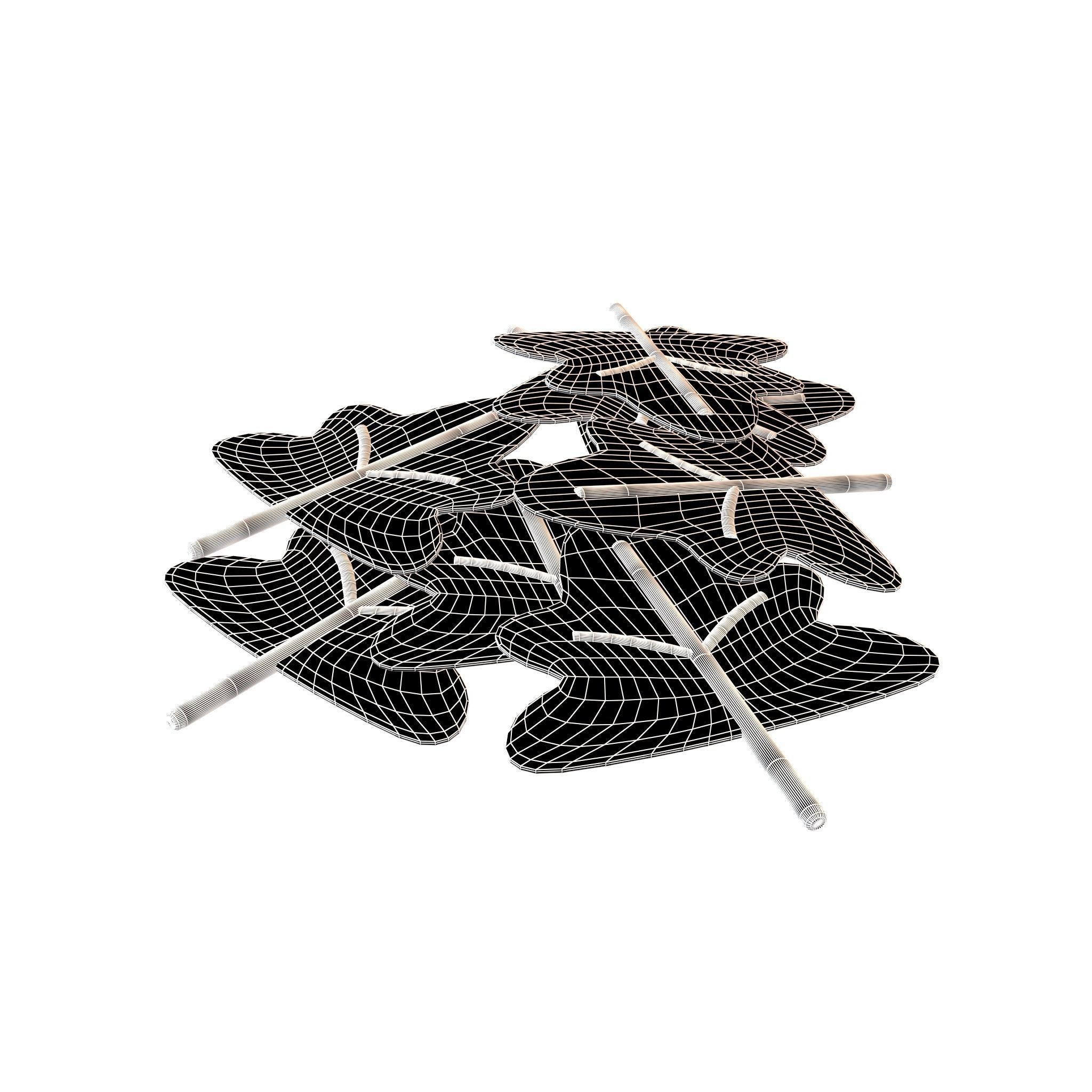 Stacked Cartoon Leaf v1 002 Low-poly 3D model_4