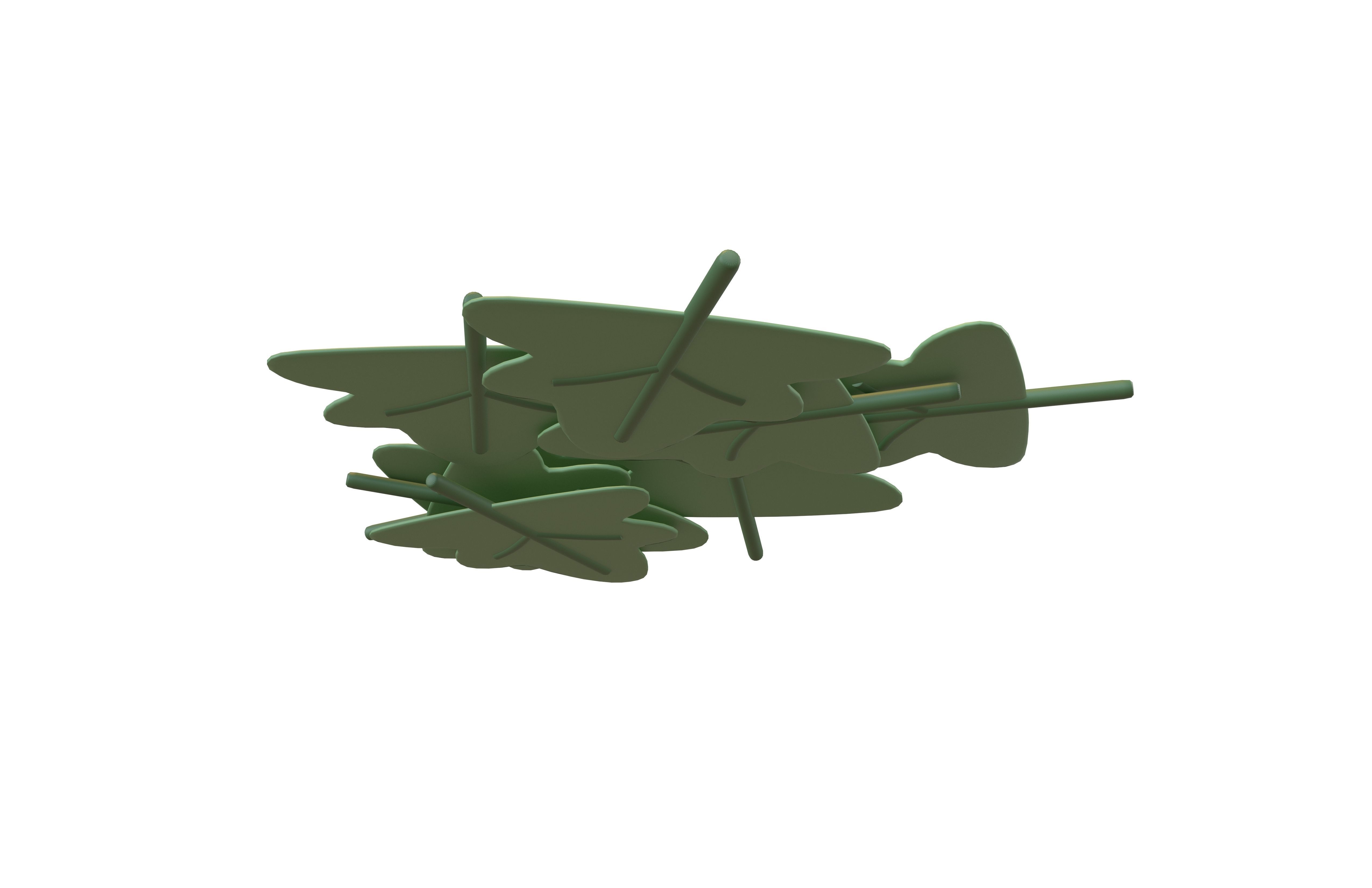Stacked Cartoon Leaf v1 002 Low-poly 3D model_3