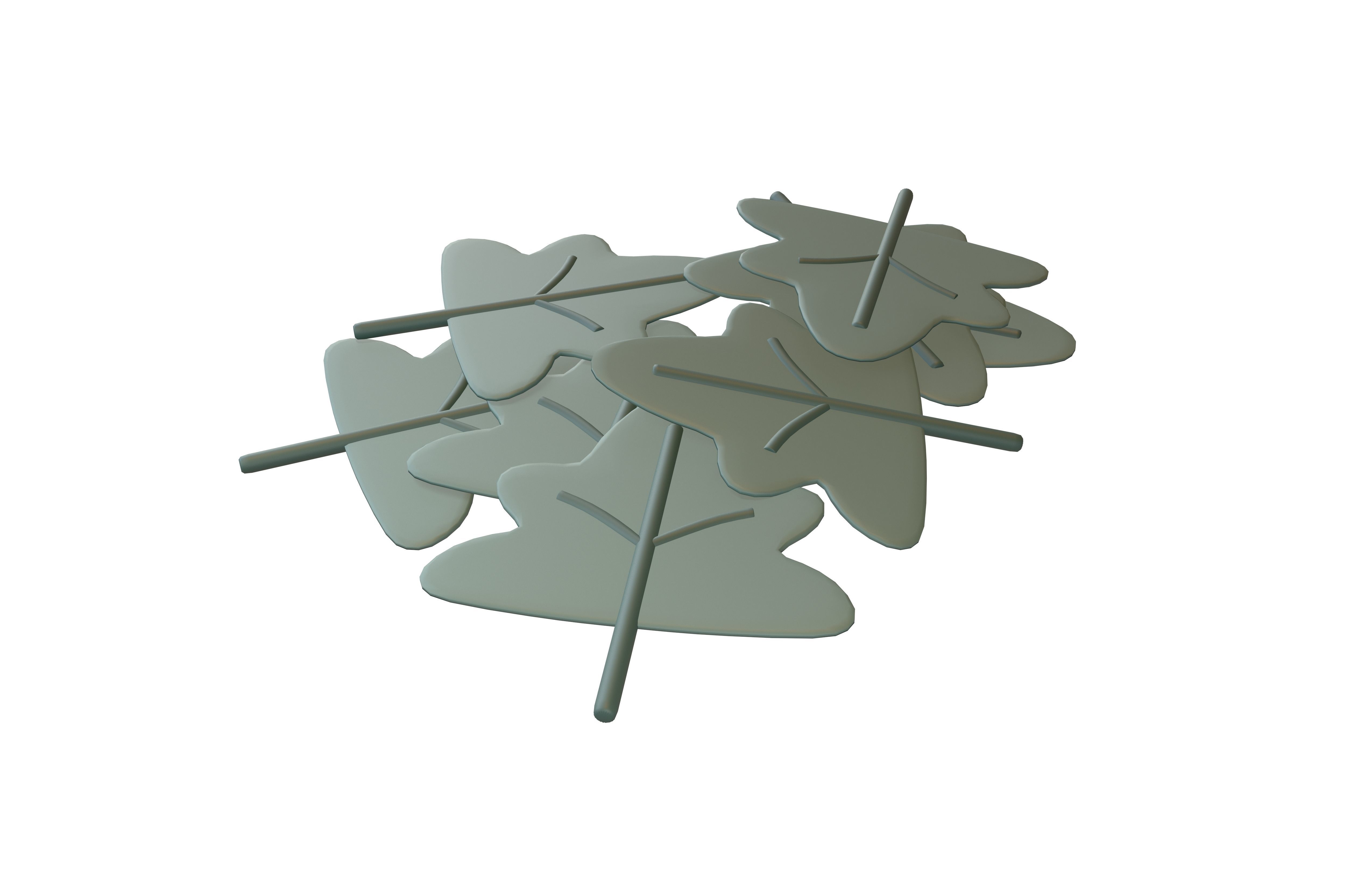 Stacked Cartoon Leaf v1 003 Low-poly 3D model_2