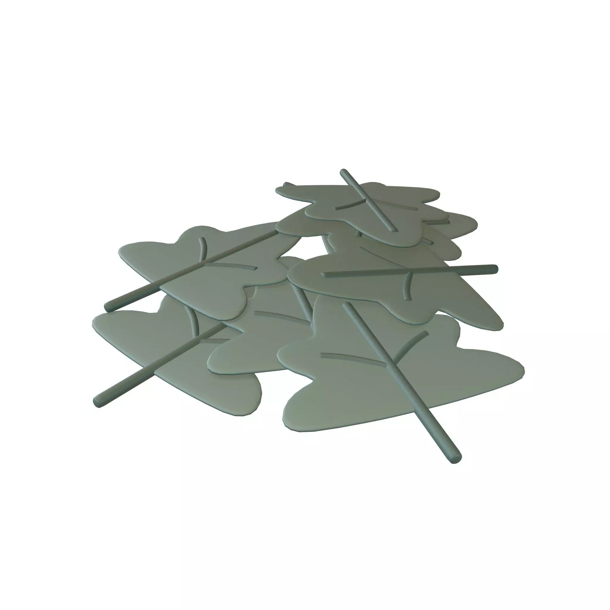 Stacked Cartoon Leaf v1 003 Low-poly 3D model_0