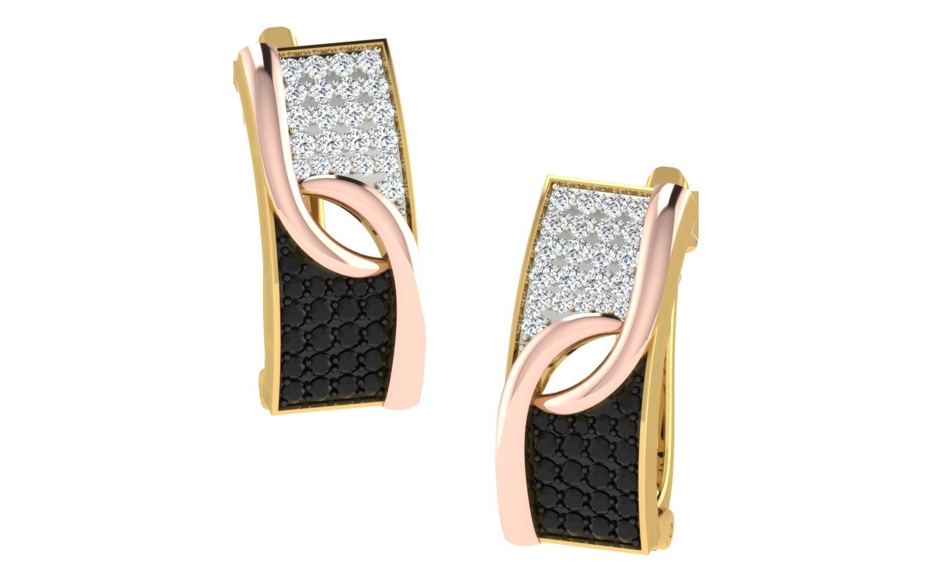 Solitaire Women Drop Earring 3dm STL OBJ FBX Render Details 3D print model_2