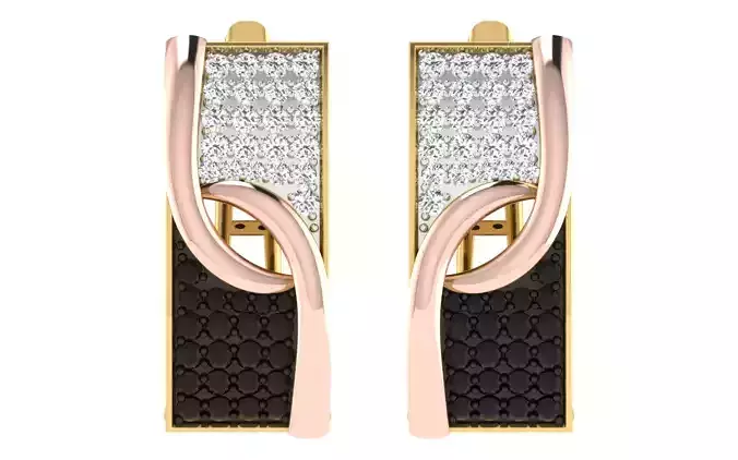 Solitaire Women Drop Earring 3dm STL OBJ FBX Render Details 3D print model