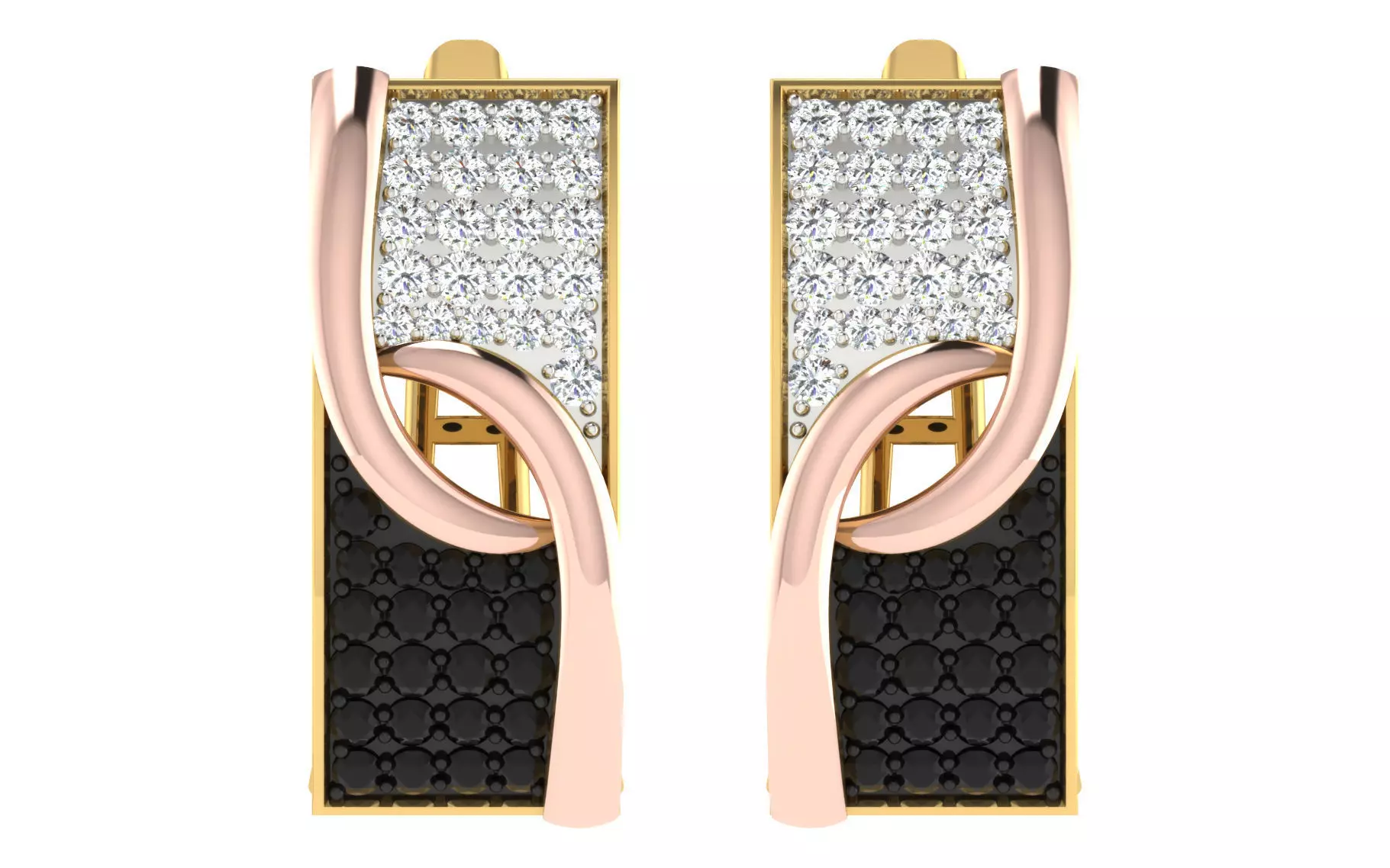 Solitaire Women Drop Earring 3dm STL OBJ FBX Render Details 3D print model_0