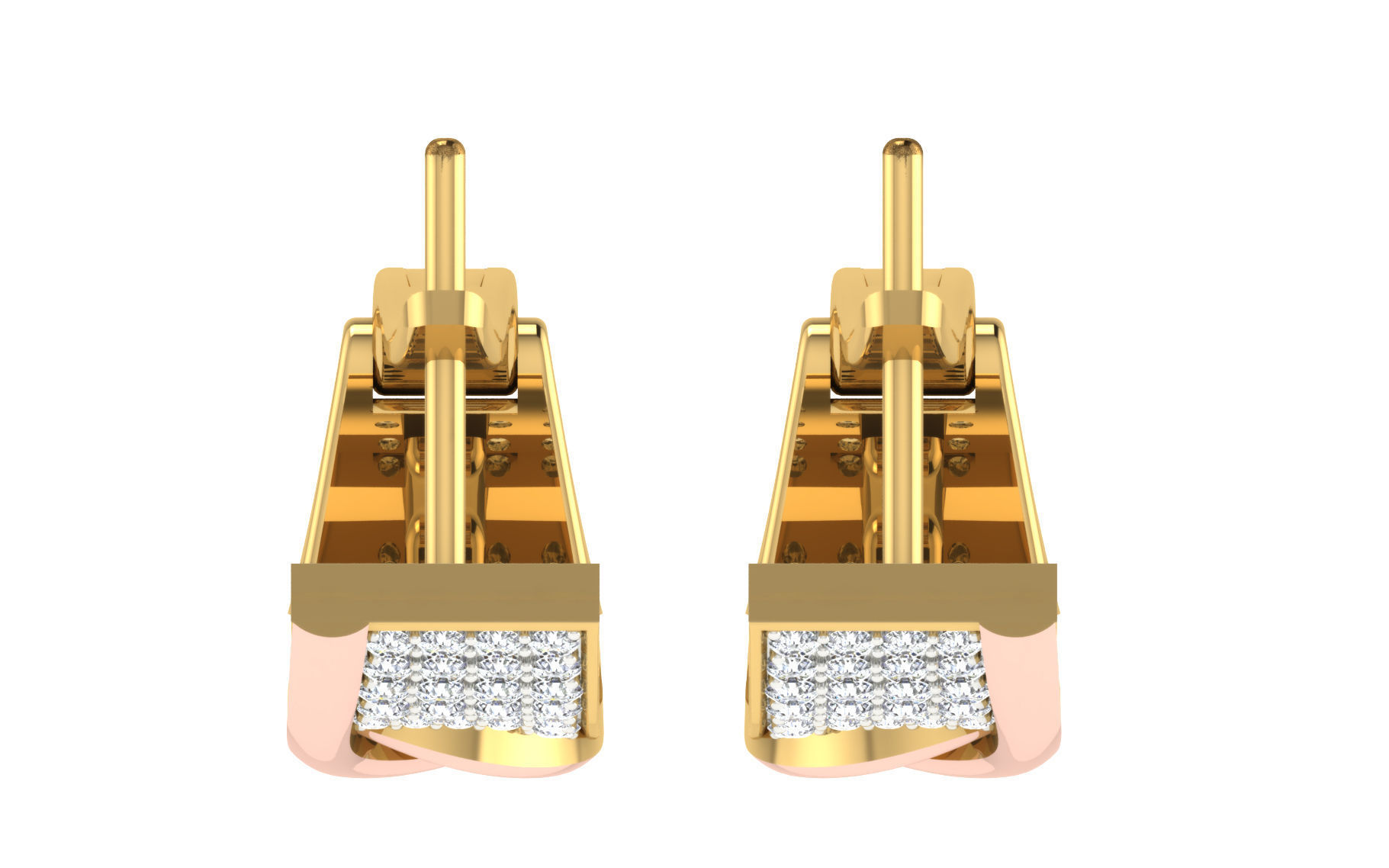 Solitaire Women Drop Earring 3dm STL OBJ FBX Render Details 3D print model_6