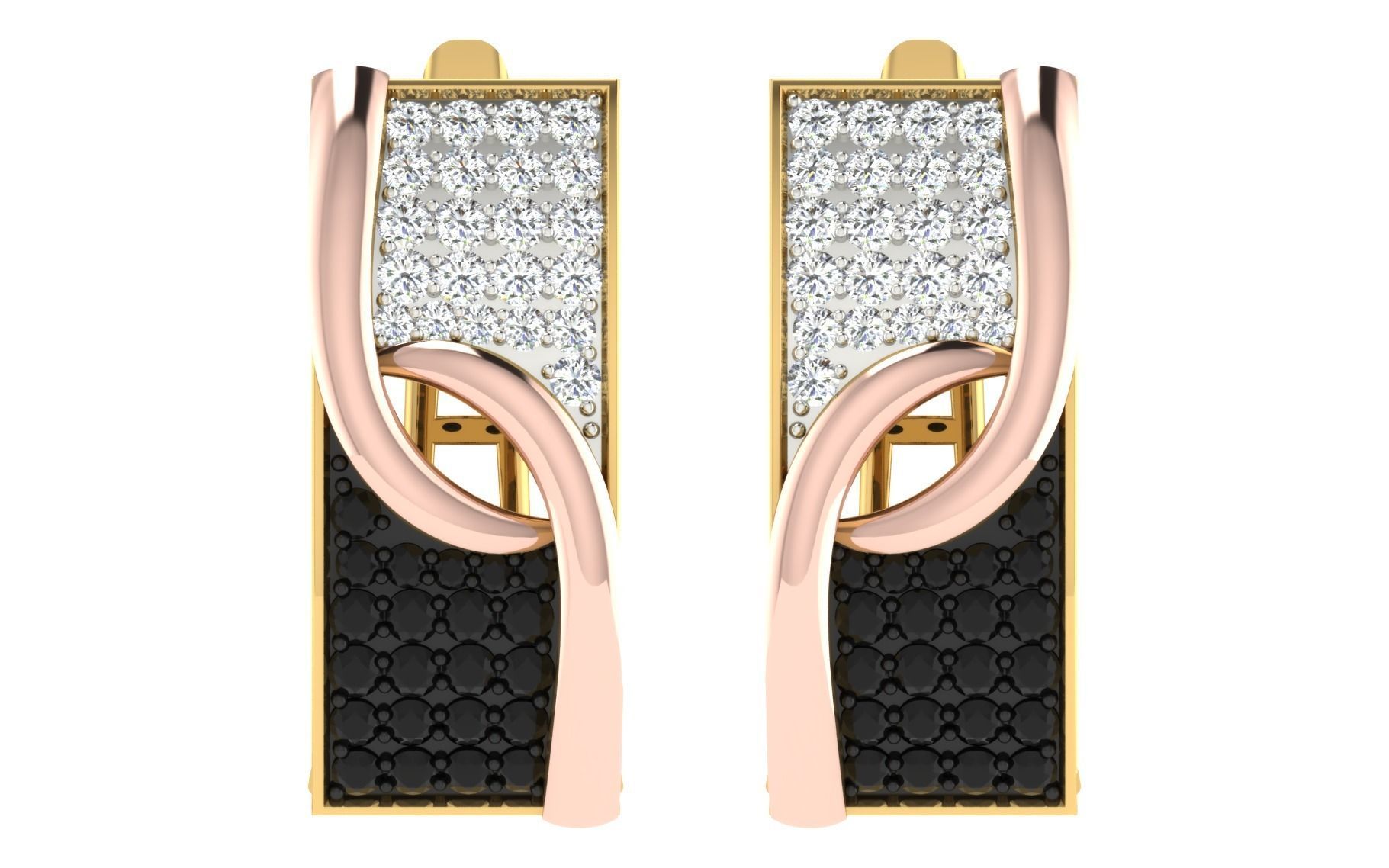Solitaire Women Drop Earring 3dm STL OBJ FBX Render Details 3D print model_3