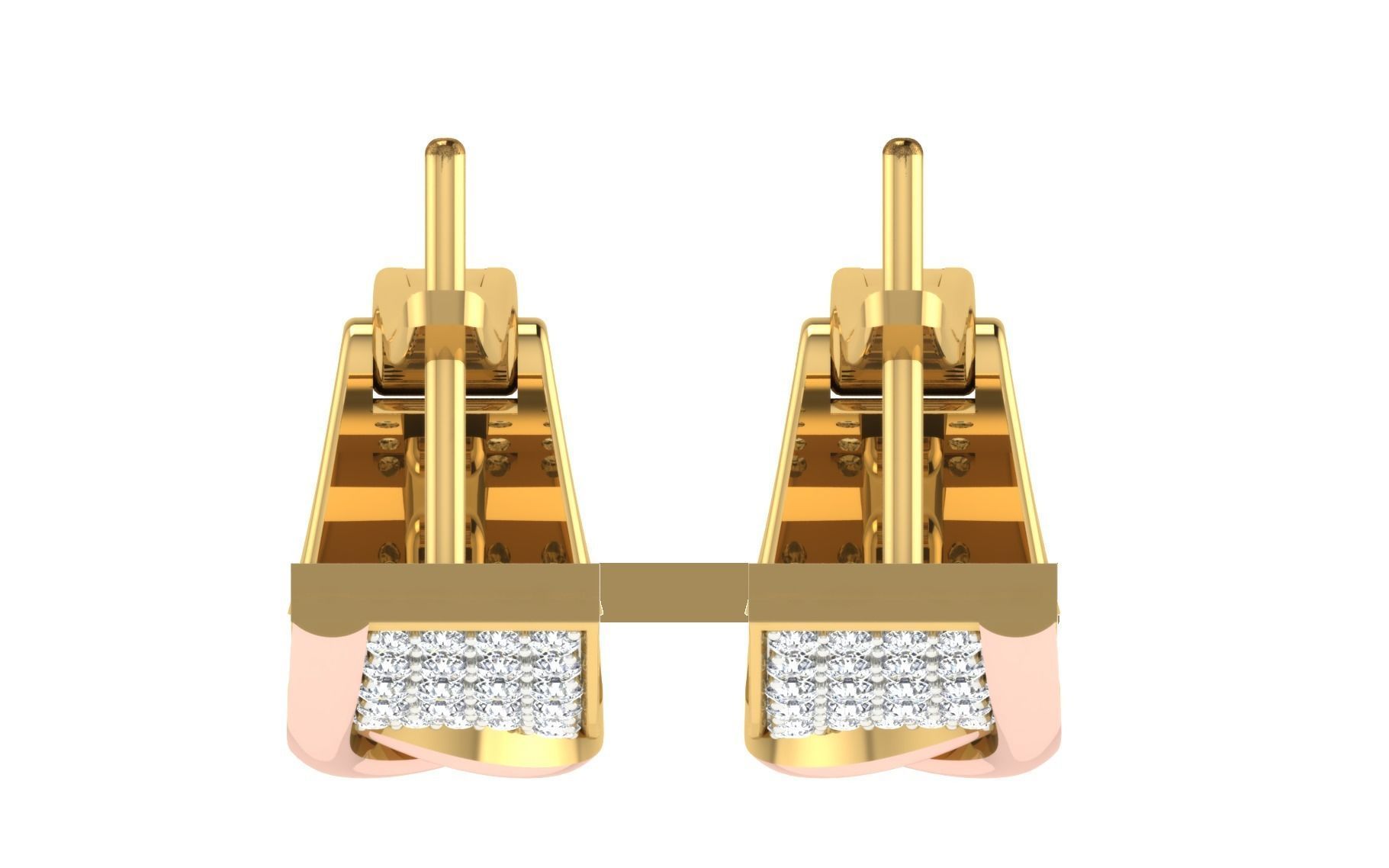 Solitaire Women Drop Earring 3dm STL OBJ FBX Render Details 3D print model_7