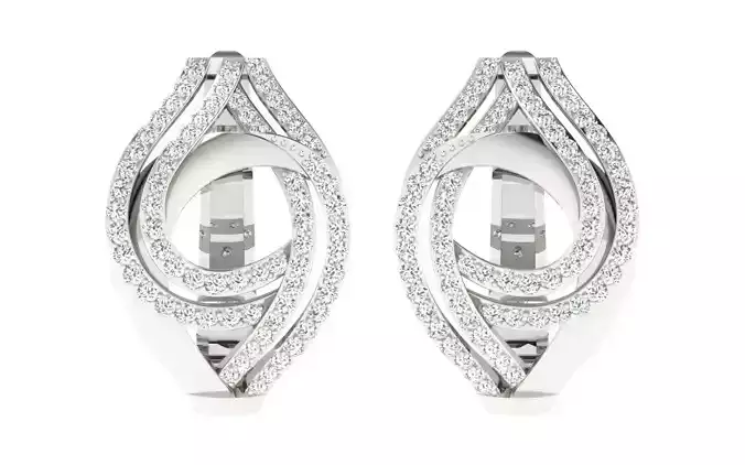 Solitaire Women Drop Earring 3dm STL OBJ FBX Render Details 3D print model