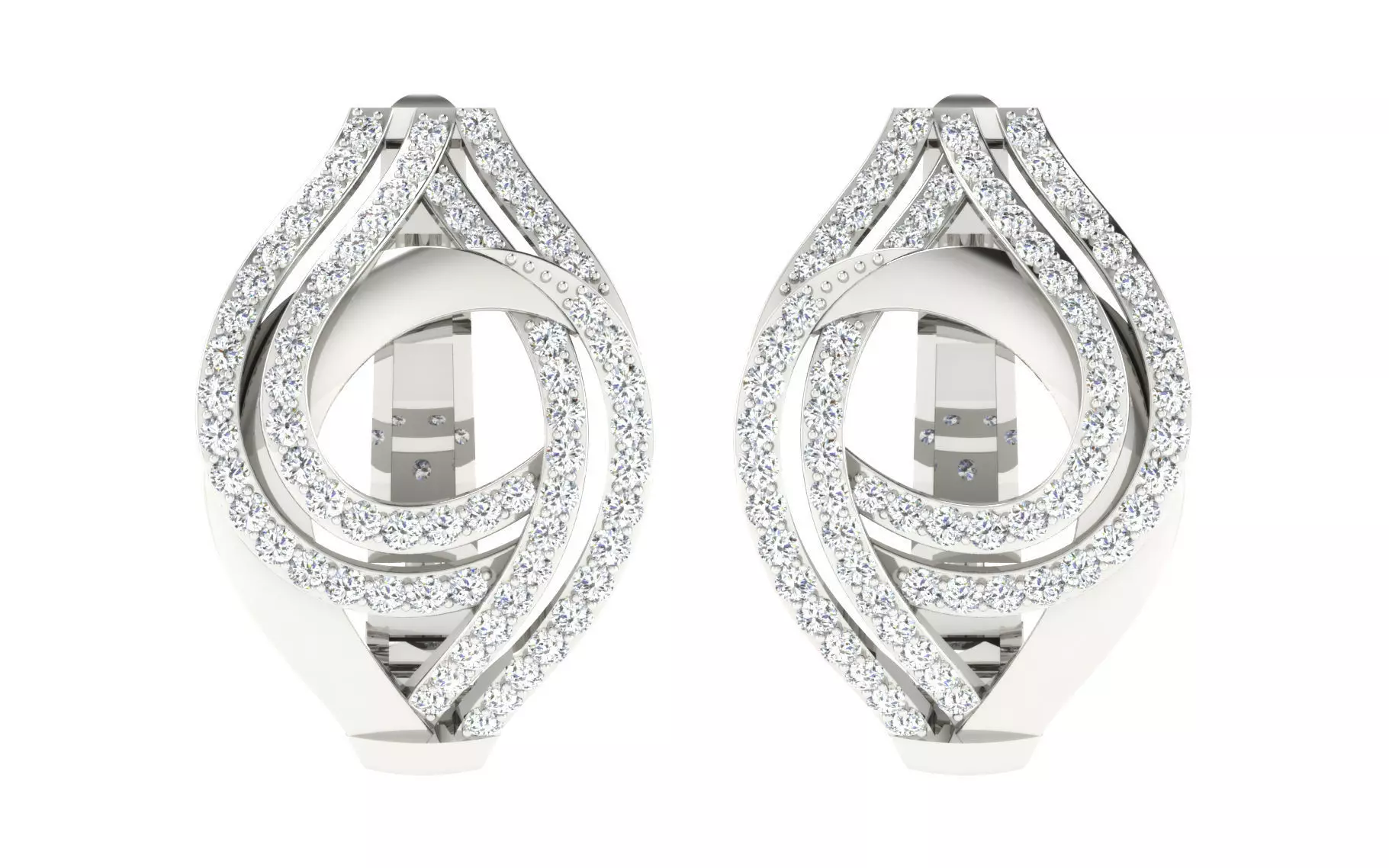 Solitaire Women Drop Earring 3dm STL OBJ FBX Render Details 3D print model_0