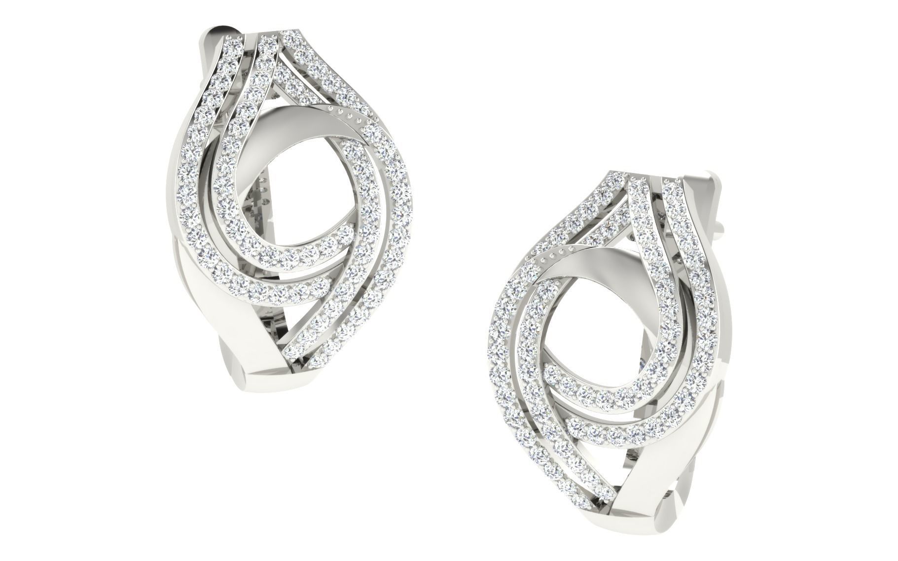 Solitaire Women Drop Earring 3dm STL OBJ FBX Render Details 3D print model_2