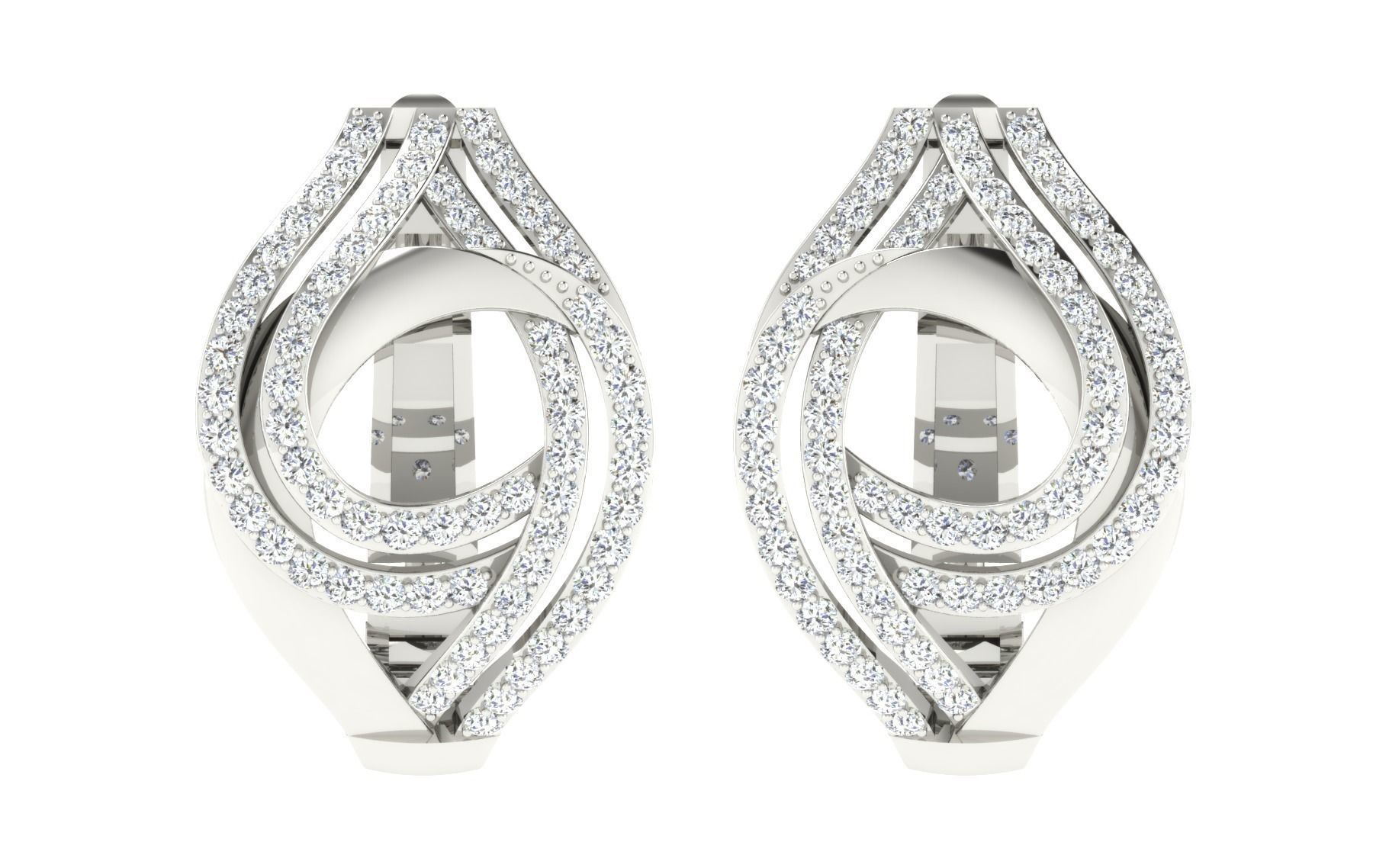 Solitaire Women Drop Earring 3dm STL OBJ FBX Render Details 3D print model_3