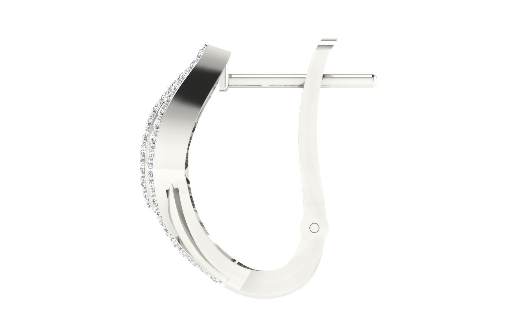Solitaire Women Drop Earring 3dm STL OBJ FBX Render Details 3D print model_4
