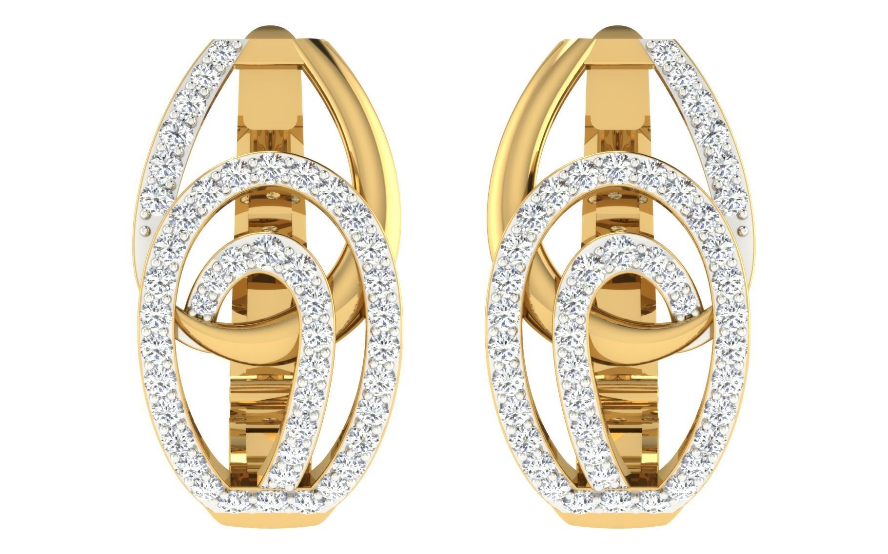 Solitaire Women Drop Earring 3dm STL OBJ FBX Render Details 3D print model_3