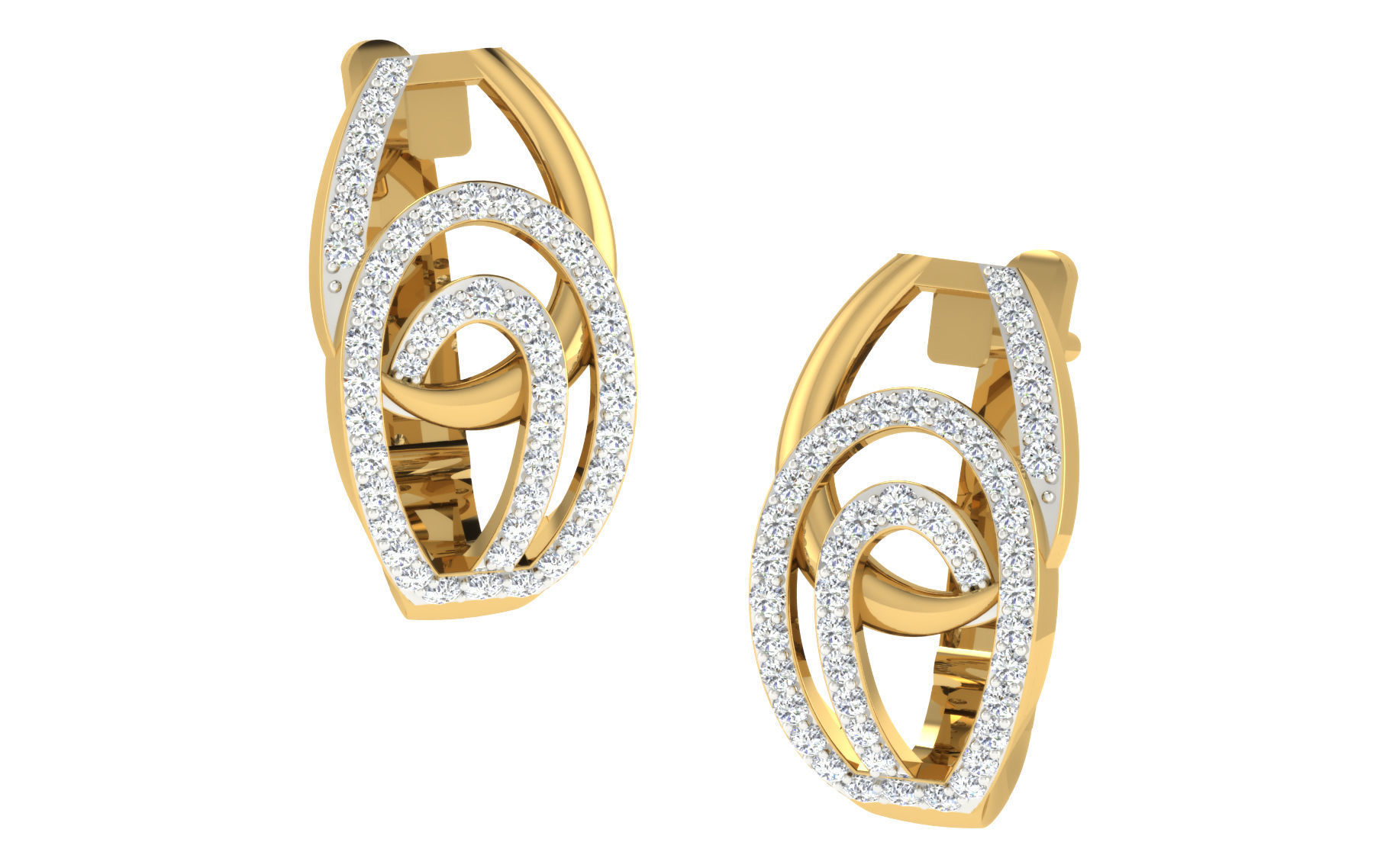 Solitaire Women Drop Earring 3dm STL OBJ FBX Render Details 3D print model_1