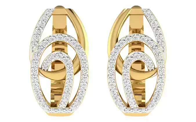 Solitaire Women Drop Earring 3dm STL OBJ FBX Render Details 3D print model