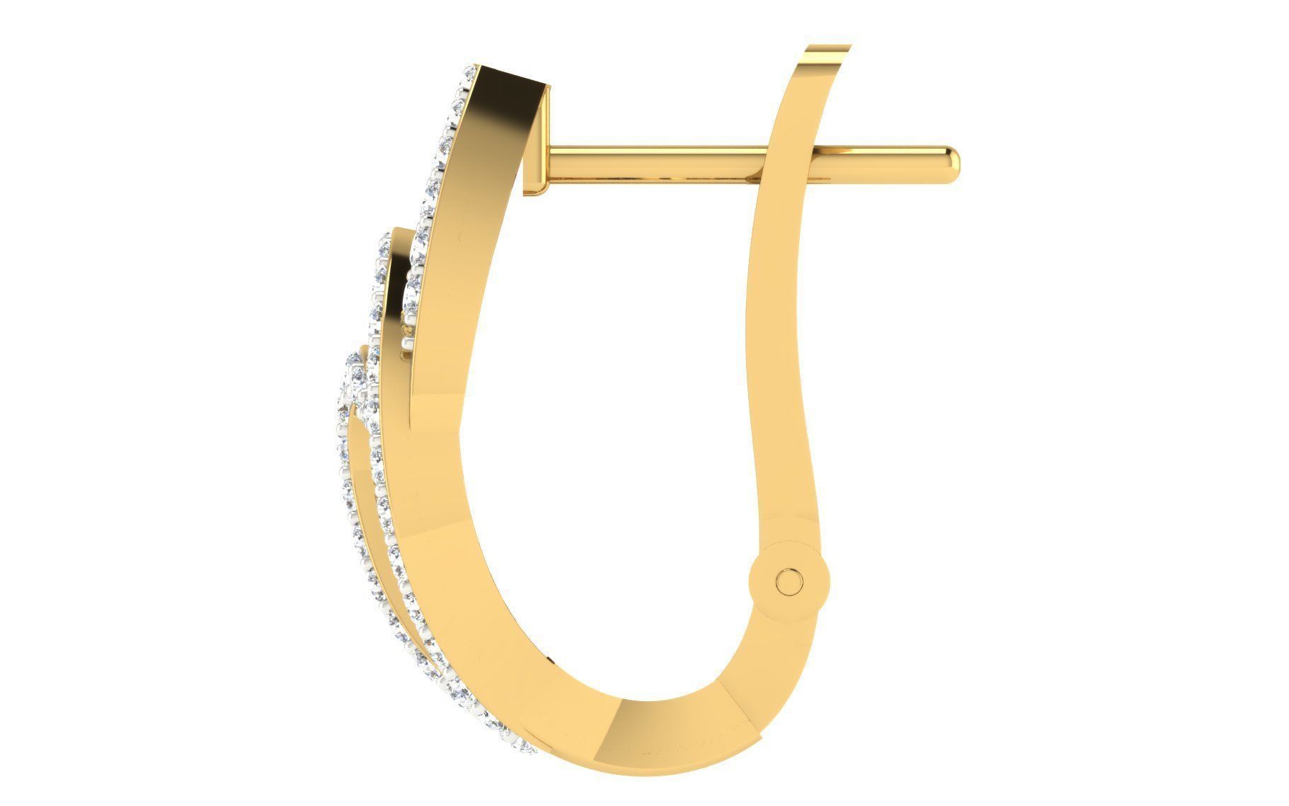 Solitaire Women Drop Earring 3dm STL OBJ FBX Render Details 3D print model_4