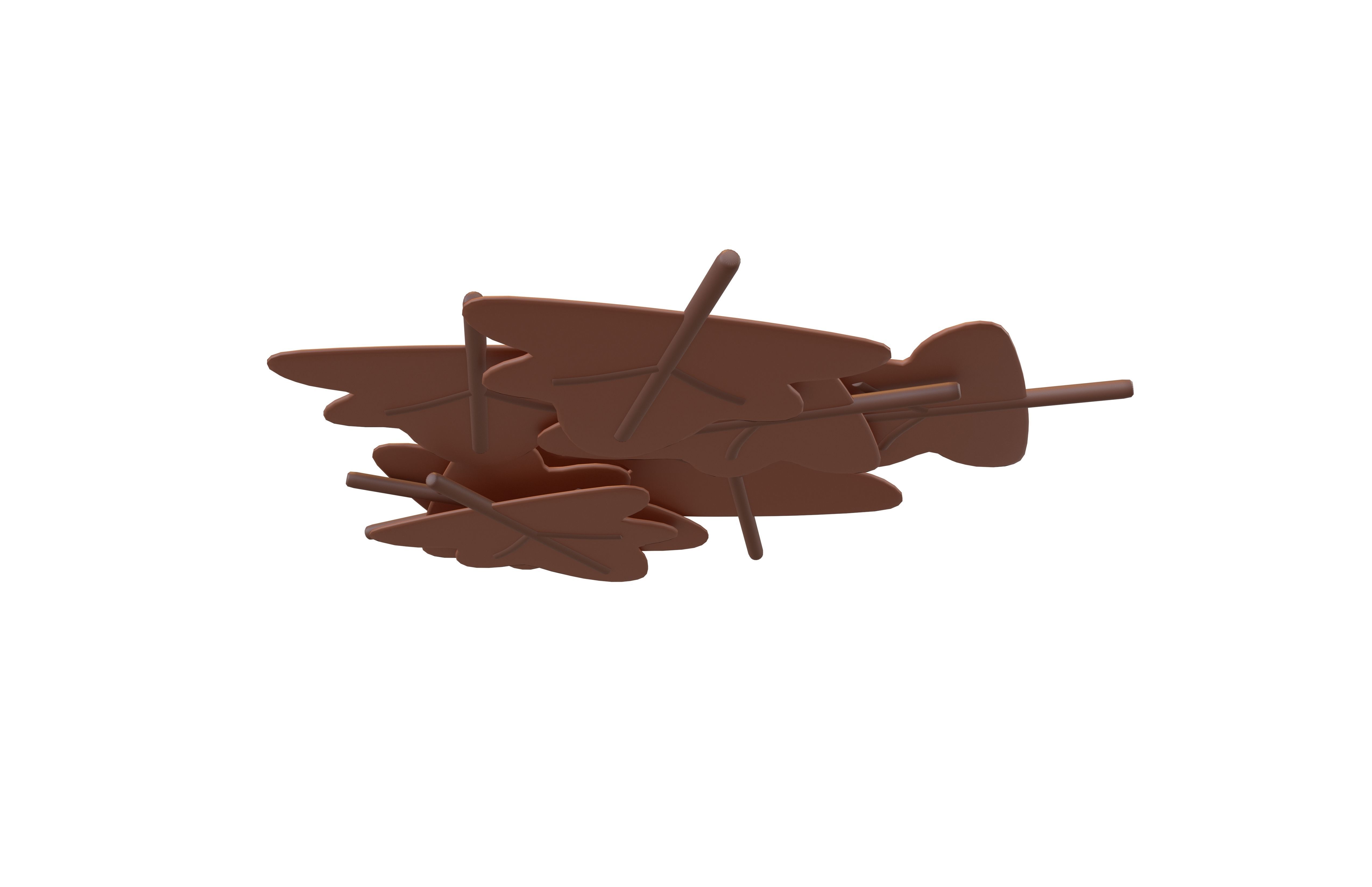 Stacked Cartoon Leaf v1 005 Low-poly 3D model_3