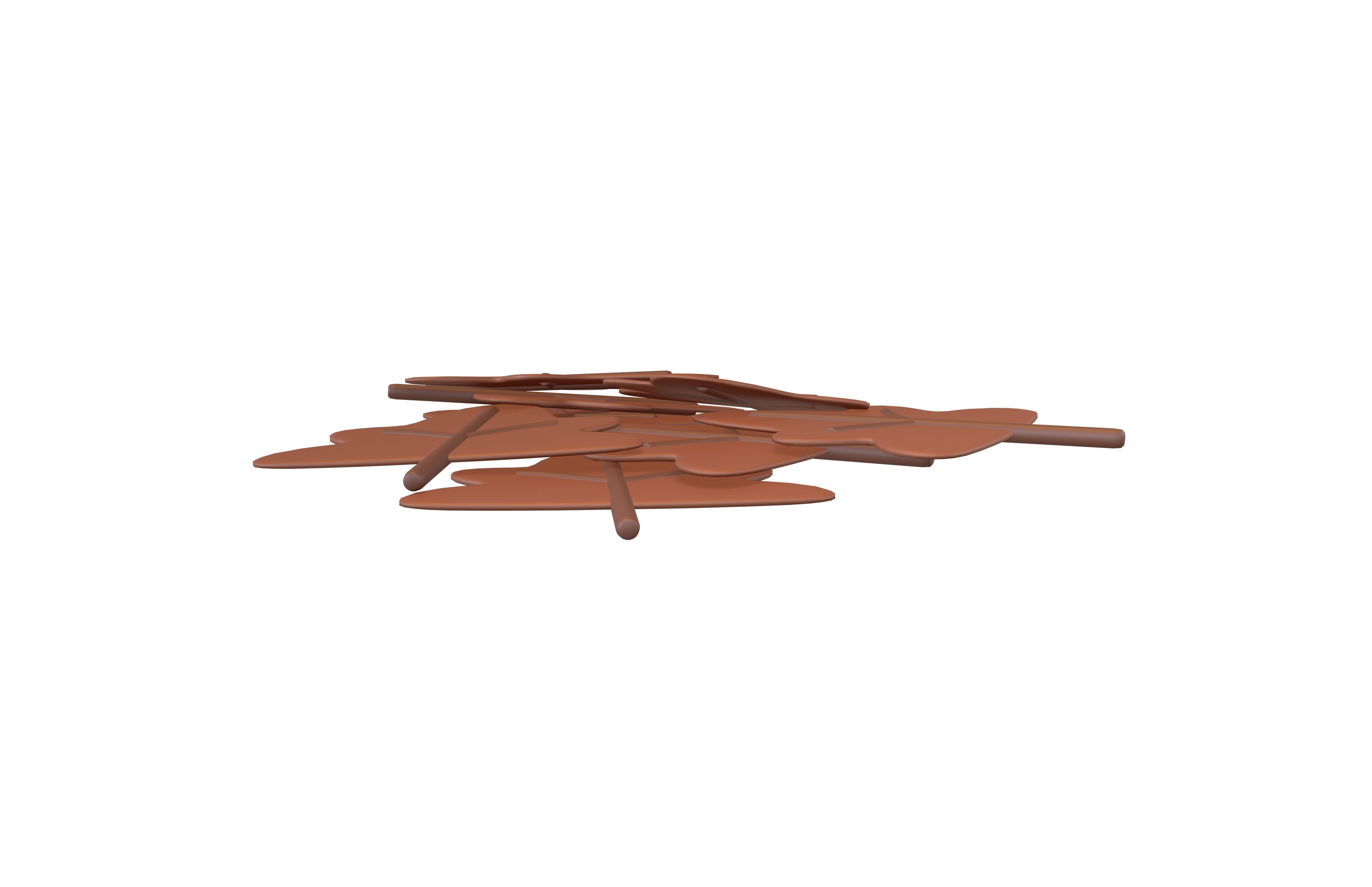 Stacked Cartoon Leaf v1 005 Low-poly 3D model_1