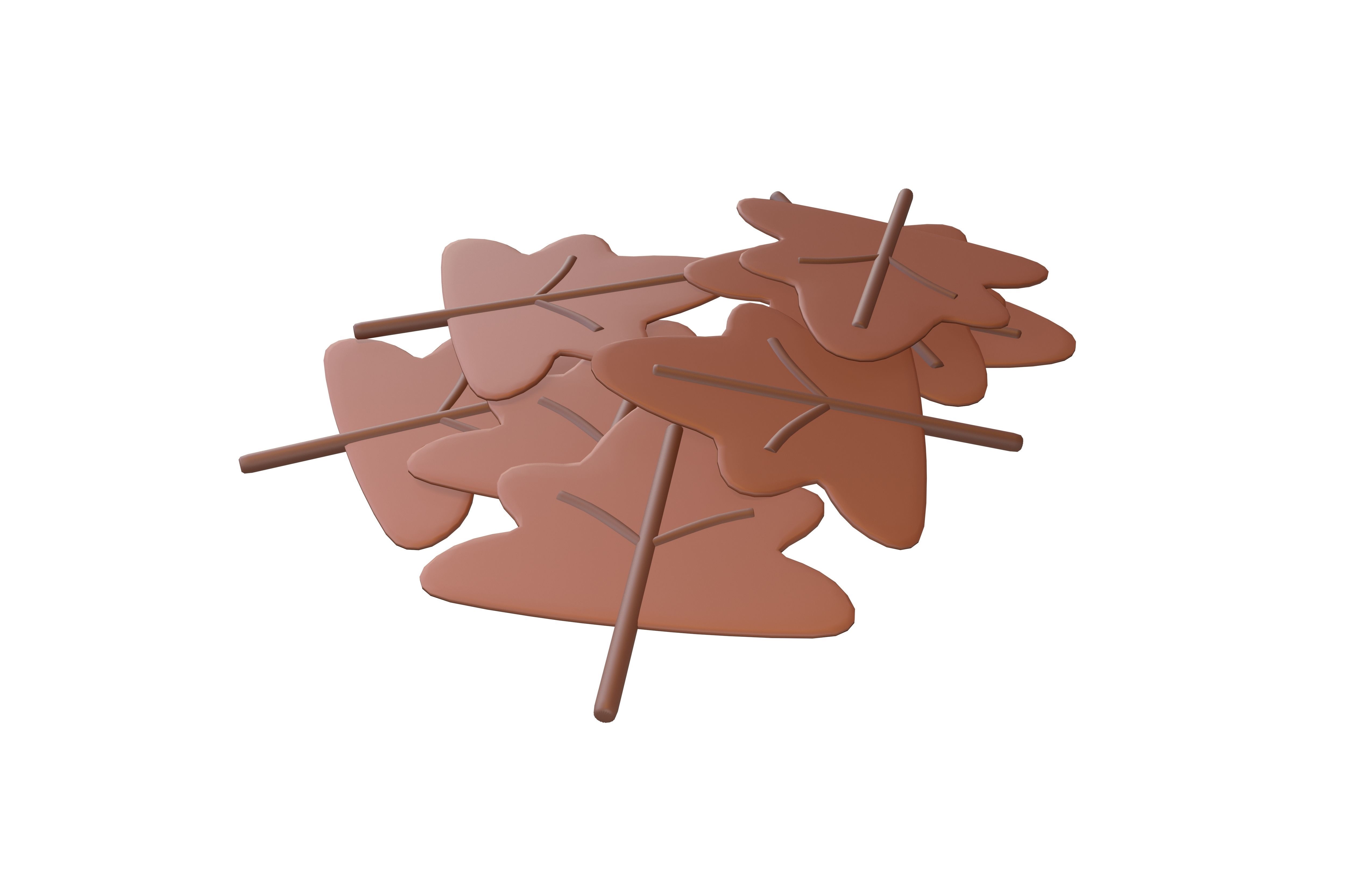 Stacked Cartoon Leaf v1 005 Low-poly 3D model_2