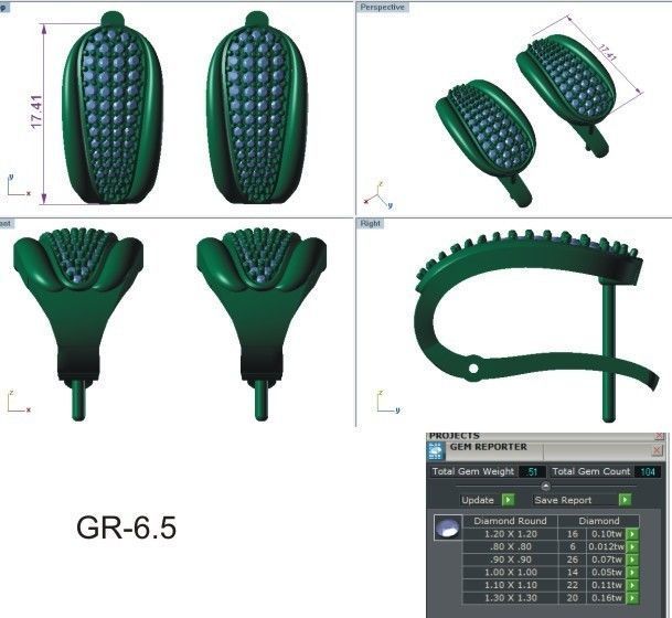 Solitaire Women Drop Earring 3dm STL OBJ FBX Render Details 3D print model_8