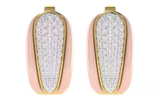 Solitaire Women Drop Earring 3dm STL OBJ FBX Render Details 3D print model