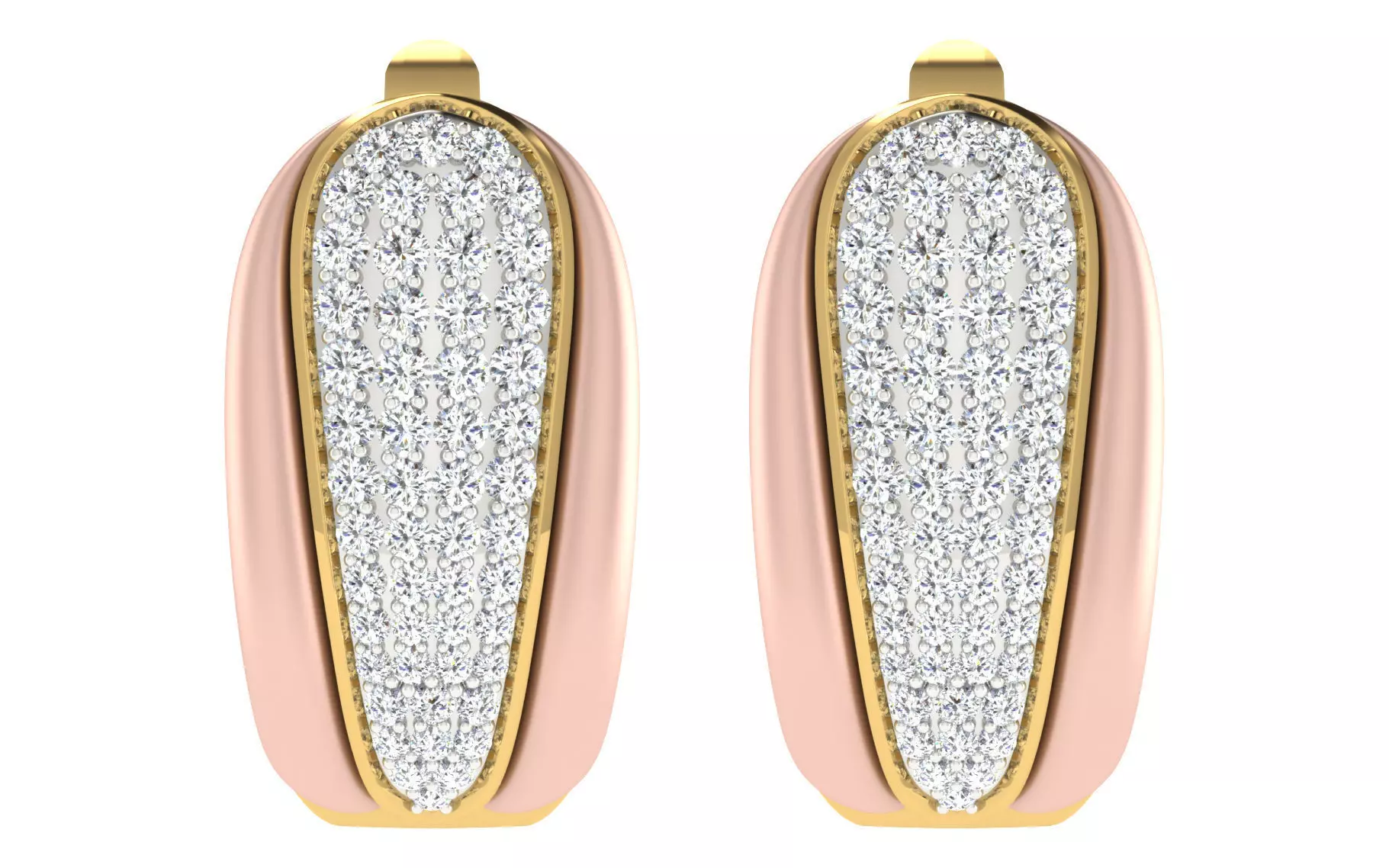 Solitaire Women Drop Earring 3dm STL OBJ FBX Render Details 3D print model_0