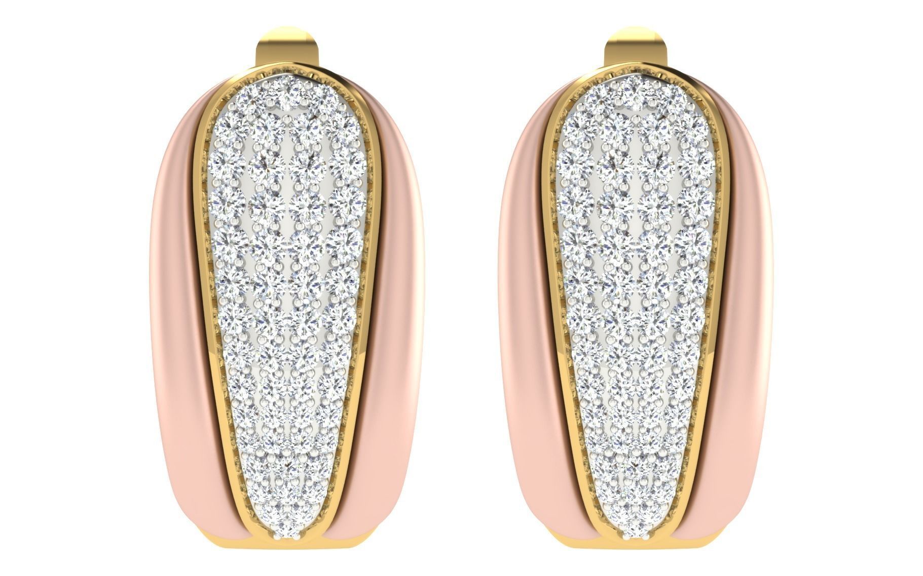 Solitaire Women Drop Earring 3dm STL OBJ FBX Render Details 3D print model_3