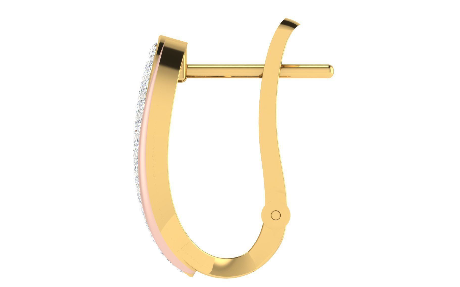 Solitaire Women Drop Earring 3dm STL OBJ FBX Render Details 3D print model_4