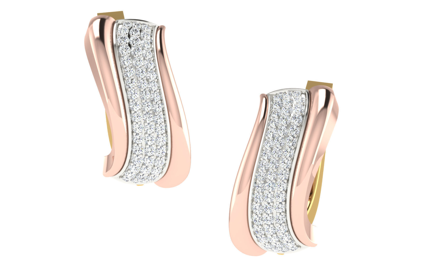 Solitaire Women Drop Earring 3dm STL OBJ FBX Render Details 3D print model_1