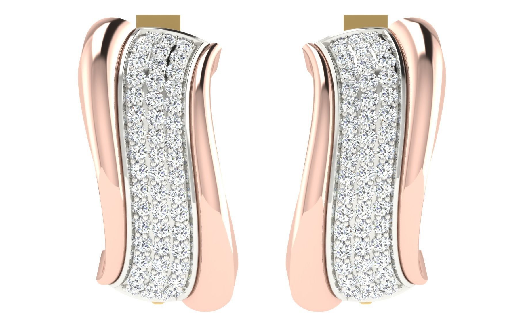 Solitaire Women Drop Earring 3dm STL OBJ FBX Render Details 3D print model_3