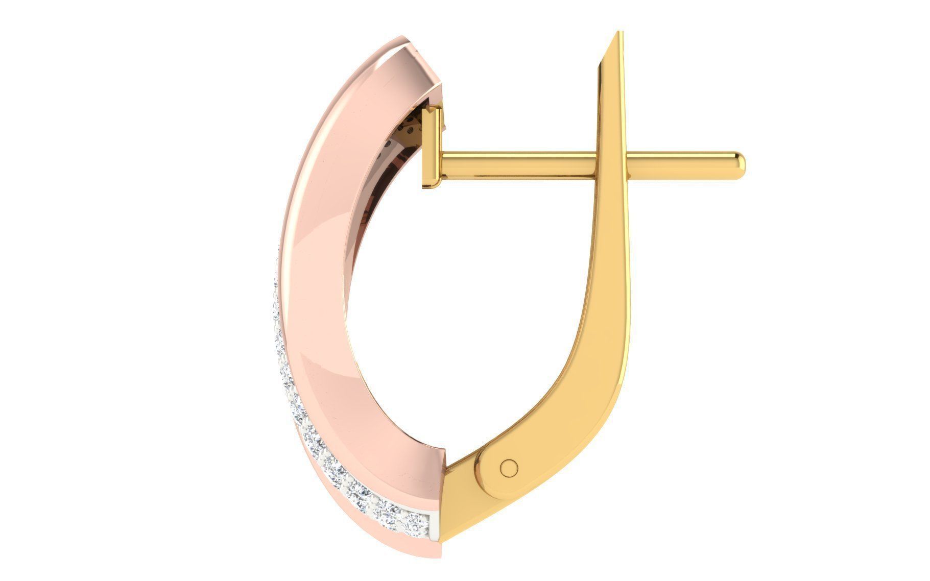 Solitaire Women Drop Earring 3dm STL OBJ FBX Render Details 3D print model_4