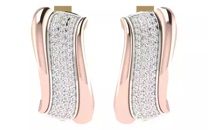 Solitaire Women Drop Earring 3dm STL OBJ FBX Render Details 3D print model