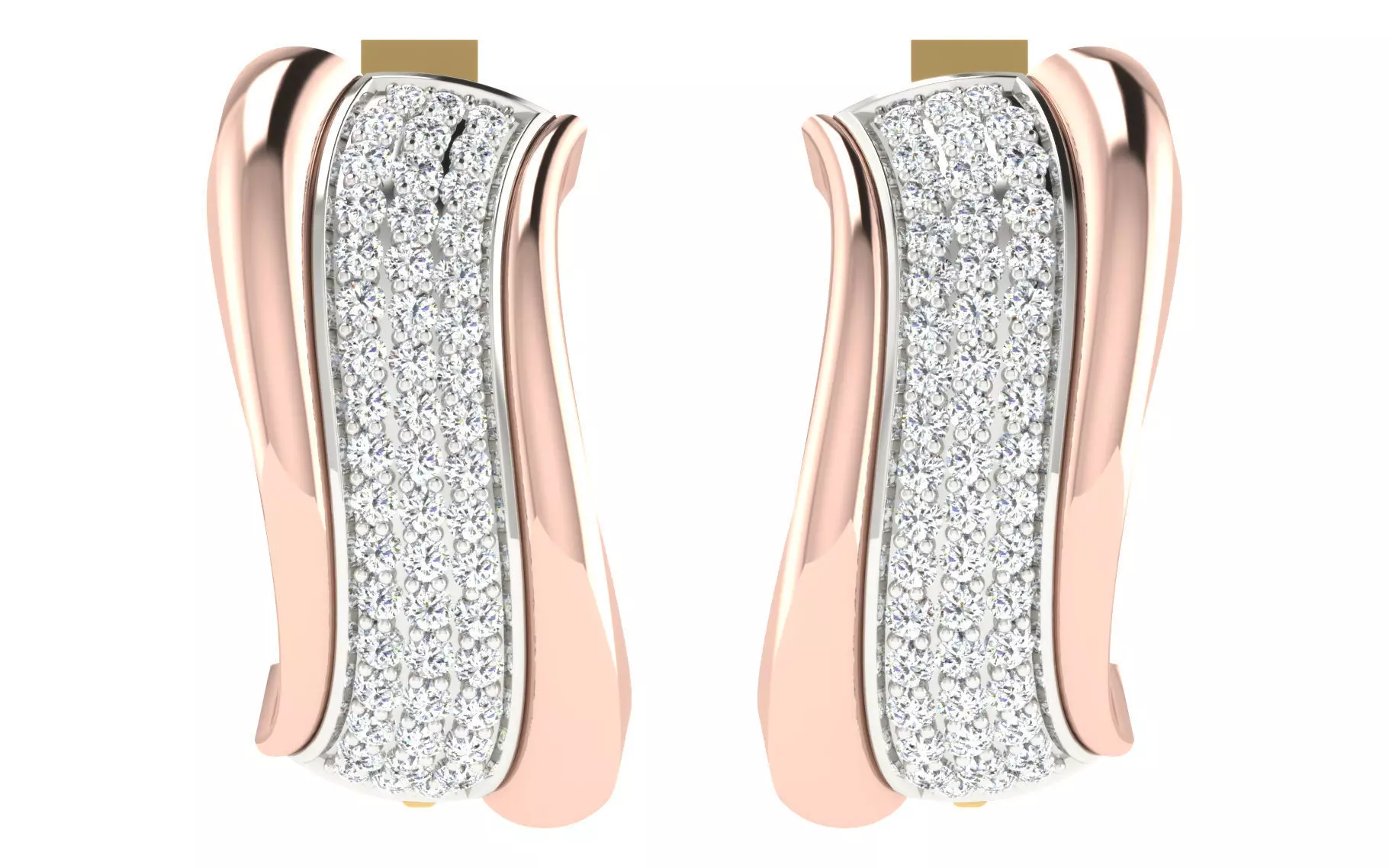 Solitaire Women Drop Earring 3dm STL OBJ FBX Render Details 3D print model_0