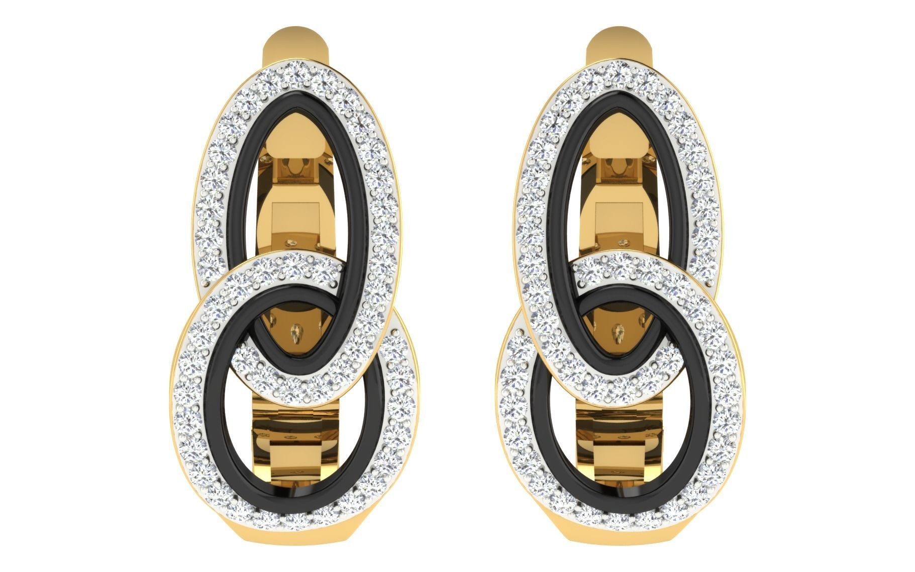 Solitaire Women Drop Earring 3dm STL OBJ FBX Render Details 3D print model_3