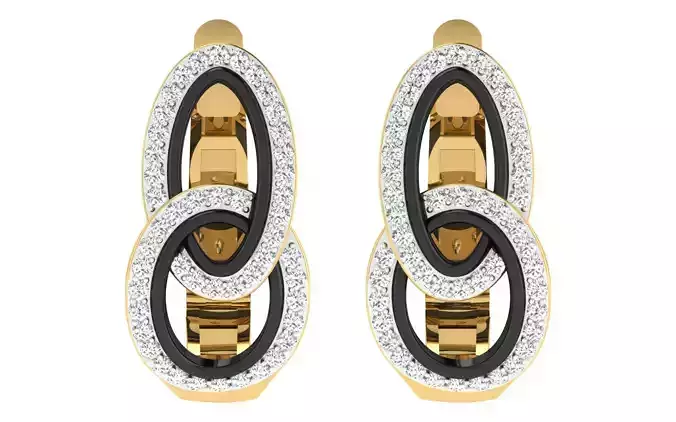 Solitaire Women Drop Earring 3dm STL OBJ FBX Render Details 3D print model