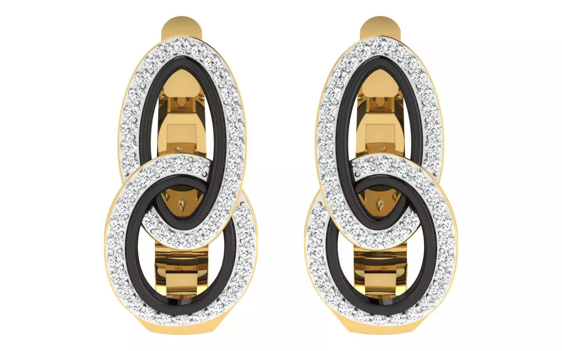 Solitaire Women Drop Earring 3dm STL OBJ FBX Render Details 3D print model_0
